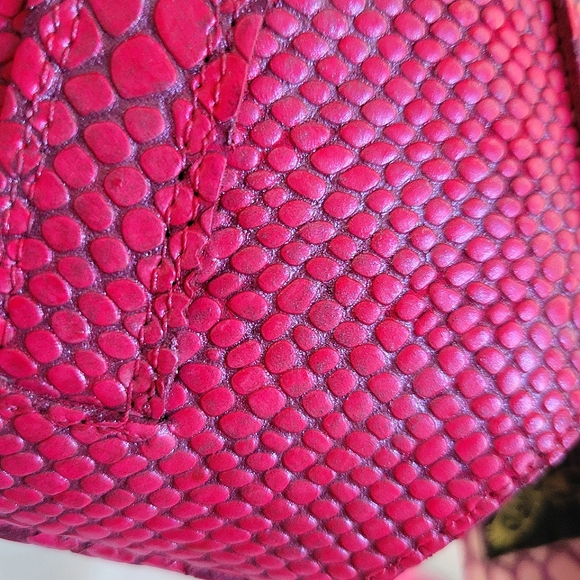 OOAK Freebird Quail, Handpainted HOT PINK Snake Heeled Leather Sandals, Woman 10 - Picture 10 of 17